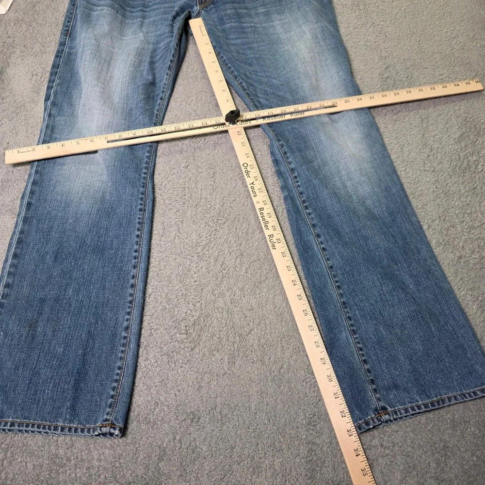 True Religion Mens 40 Ricky Relaxed Straight Jeans Blue Horseshoe Flap Pocket